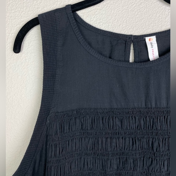 Daily Practice by Anthropologie Women's XL Prix Smocked Dress Drop Waist Black - Picture 4 of 16